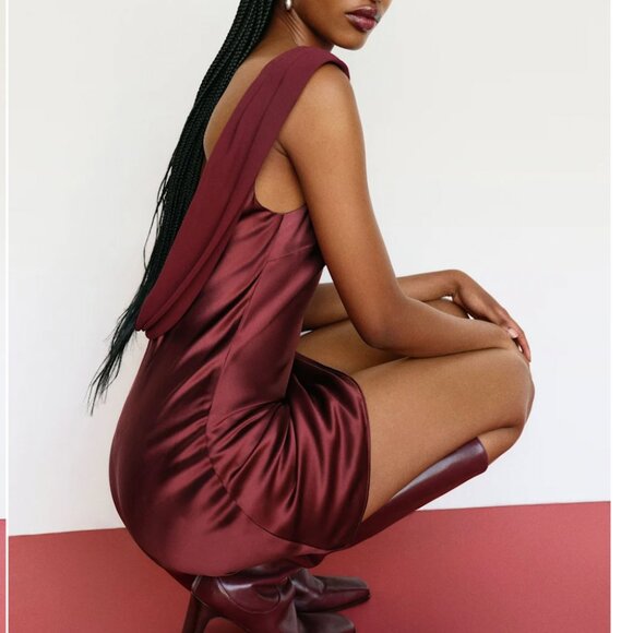 BEST Reformation Jonelle Mini Dress Small Romance Wine Red Floral Silk - Picture 2 of 9